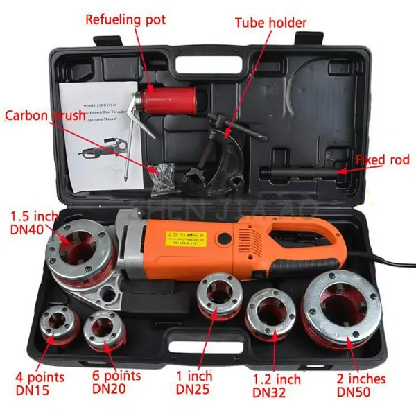 Elektrische tapset - 2300 W - 50 Hz - 2800 RPM - Draagbare pijpsnijder met 1/2-2" Elektrische tapset - 2300 W - 50 Hz - 2800 RPM - Draagbare pijpsnijder met 1/2-2"