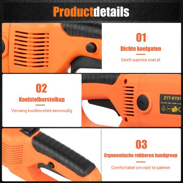 Elektrische tapset - 2300 W - 50 Hz - 2800 RPM - Draagbare pijpsnijder met 1/2-2"