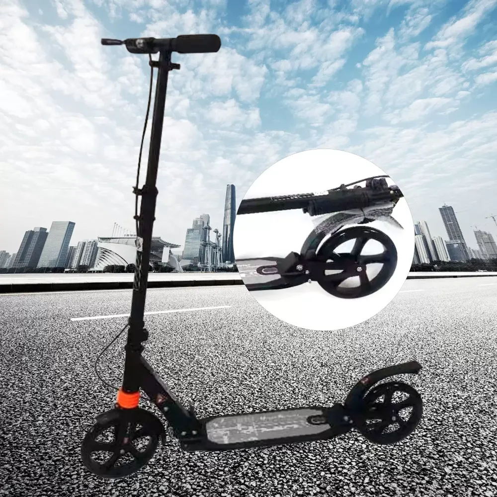 CNCEST opvouwbare scooter voor volwassenen tot 100 kg - verstelbare hoogte (zwart)