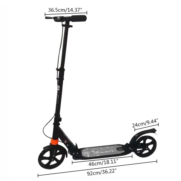 CNCEST opvouwbare scooter voor volwassenen tot 100 kg - verstelbare hoogte (zwart)