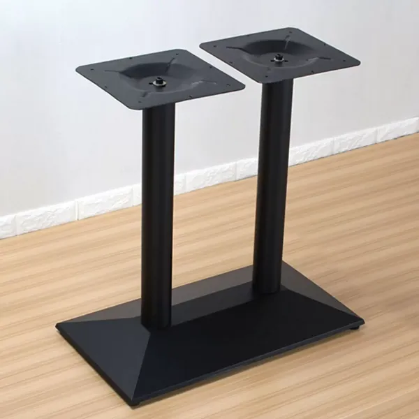 Tafelpoten van 72 cm met dubbele kolommen, stalen onderstel, rechthoekige onderplaat, bistrotafel, zwart onderstel Tafelpoten van 72 cm met dubbele kolommen, stalen onderstel, rechthoekige onderplaat, bistrotafel, zwart onderstel