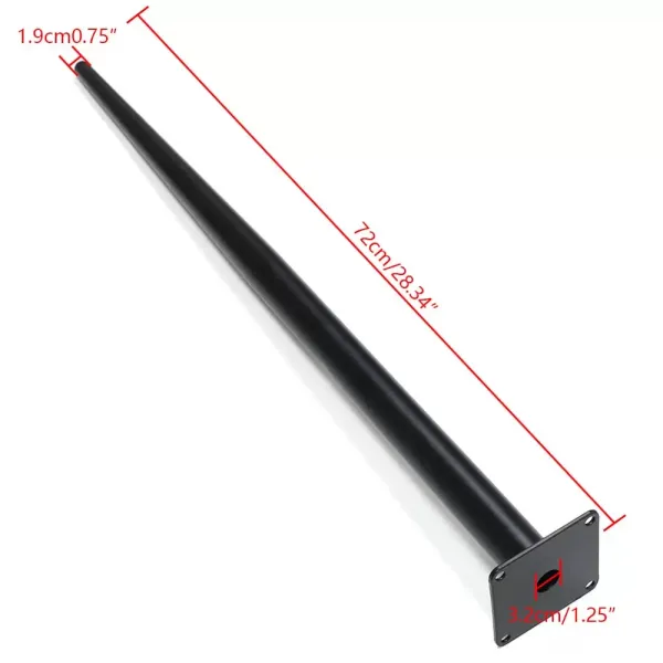 Taps toelopende tafelpoten - Metaal - Zwart - 4 x 72 cm - Gepoedercoate stalen poten Taps toelopende tafelpoten - Metaal - Zwart - 4 x 72 cm - Gepoedercoate stalen poten