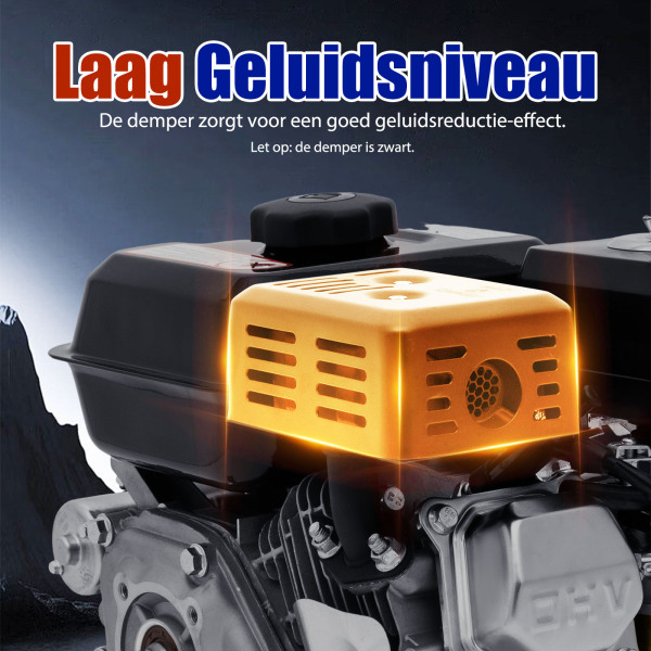 212 cm³ 4-takt benzinemotor - 7,5 PK OHV kolommotor - Easy start met elektrische start - 1 cilinder