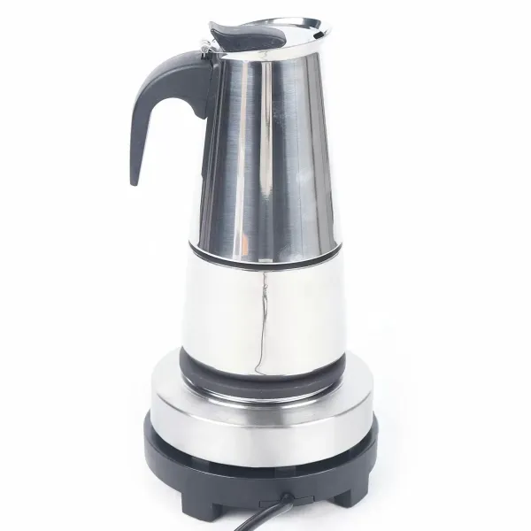 Espresso Koffiezetapparaat Machine Roestvrij Staal Elektrisch Moka Koffiezetapparaat voor 6 Kopjes 300 ml met Elektrisch Fornuis 220 V