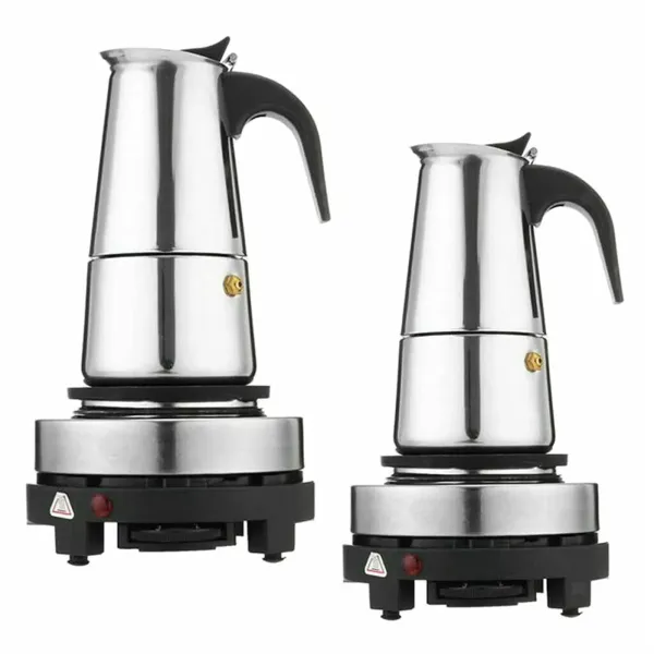 Espresso Koffiezetapparaat Machine Roestvrij Staal Elektrisch Moka Koffiezetapparaat voor 6 Kopjes 300 ml met Elektrisch Fornuis 220 V Espresso Koffiezetapparaat Machine Roestvrij Staal Elektrisch Moka Koffiezetapparaat voor 6 Kopjes 300 ml met Elektrisch Fornuis 220 V