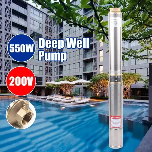 5000L/h diepe putpomp roestvrijstalen dompelpomp 58m bronpomp watervoorziening 550W