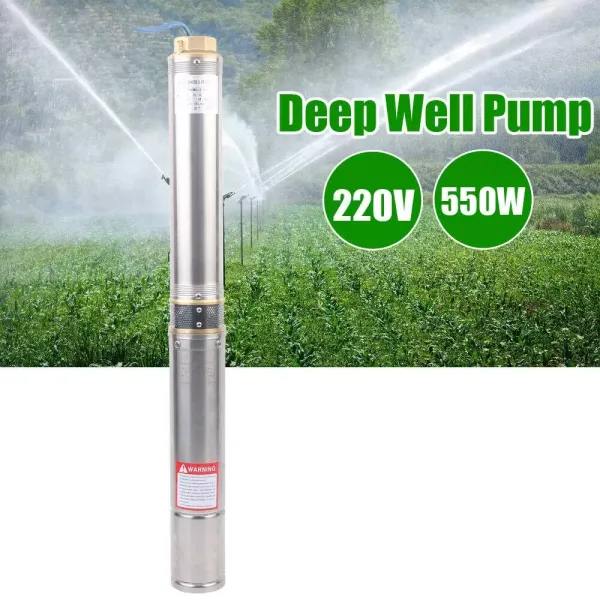 5000L/h diepe putpomp roestvrijstalen dompelpomp 58m bronpomp watervoorziening 550W 5000L/h diepe putpomp roestvrijstalen dompelpomp 58m bronpomp watervoorziening 550W