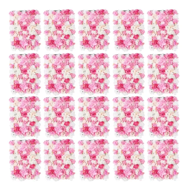 Pakket van 20 kunstmatige rozenwanden voor bruiloften - 40 x 60 cm Pakket van 20 kunstmatige rozenwanden voor bruiloften - 40 x 60 cm
