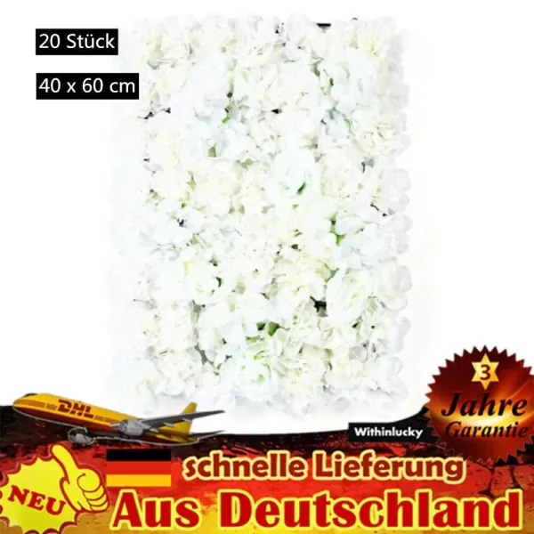 Kunstzijde Hortensia Bloemen voor Tuin Bruiloft Hoofdweg Locatie, 60 x 40 x 7 cm (Melkwit)