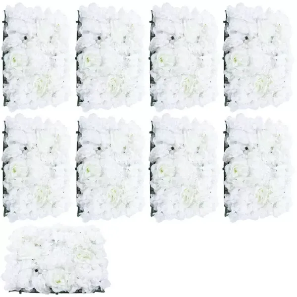 9 stuks kunstzijde roos bloem muren voor tuin bruiloft decoratie 40x60cm wit