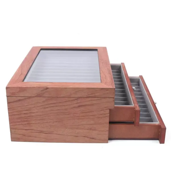 Pennenbakje 31x21x1 met vitrine voor 34 pennen, 3 lagen met bovenlicht - Cadeau voor vriend, familie en kind Pennenbakje 31x21x1 met vitrine voor 34 pennen, 3 lagen met bovenlicht - Cadeau voor vriend, familie en kind