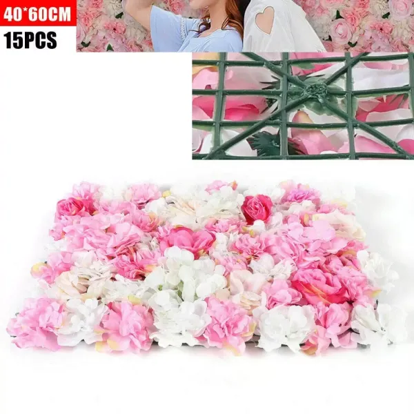 15 stuks kunstbloemen voor bruiloftsdecoratie 40x60cm donkerroze