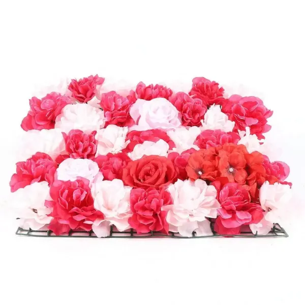 6 stks Kunstmatige Roos Bloem Muur Bruiloft Decoratie Donker Roze Achtergrond 40x60 cm voor Tuin Bruiloft Fotografie Decoratie