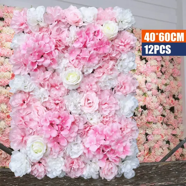 12x40x60cm Kunstmatige Roos Bloem Muur Bruiloft Decoratie Straat Achtergrond Zijden Bloem Muur