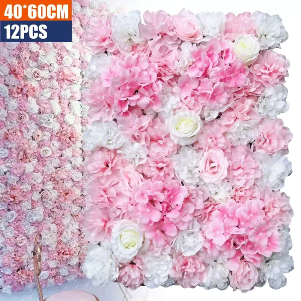 12x40x60cm Kunstmatige Roos Bloem Muur Bruiloft Decoratie Straat Achtergrond Zijden Bloem Muur