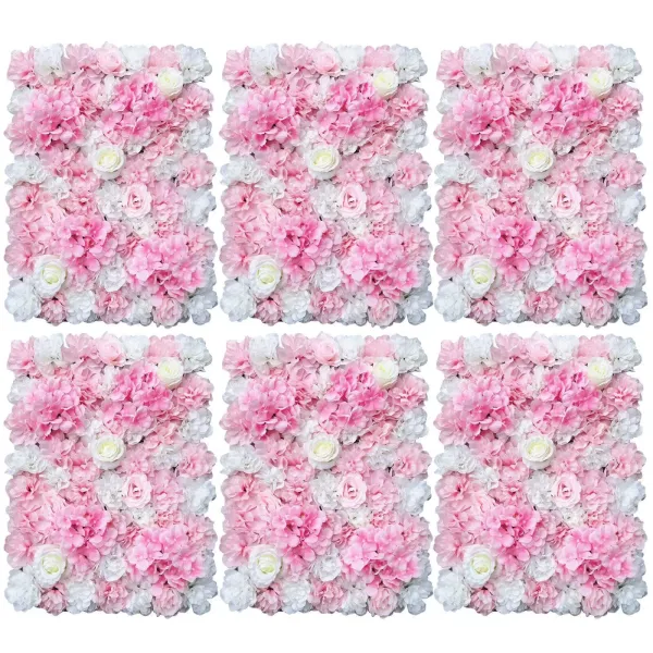 CNCEST 6x40x60cm Kunstmatige Roos Bloem Muur Bruiloft Decoratie Straat Achtergrond Zijden Bloem Muur (Witte Dahlia's)