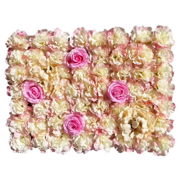 Set van 6 kunstzijden bloemenwandpanelen, 40 x 60 cm