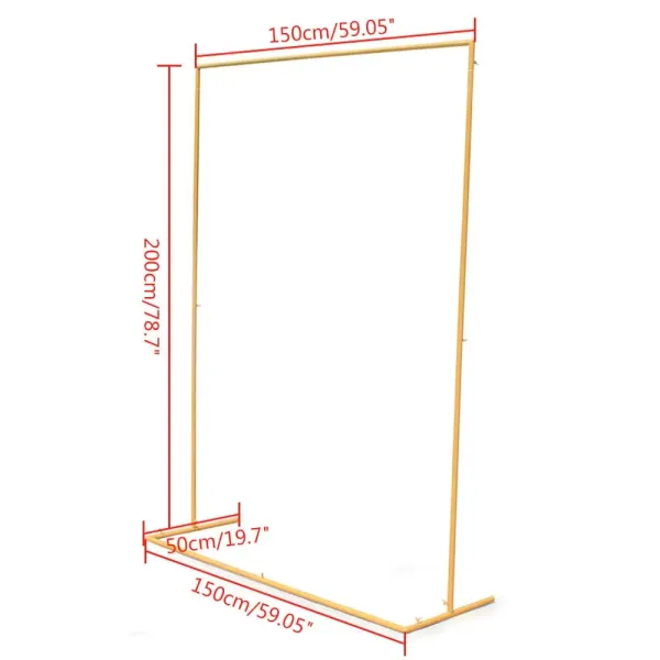 Bruiloftsboog, verwijderbaar vierkant, 2m x 1,5m, huwelijksboog, bloemenframe, bruiloftsdecoratie, voor bruiloft, feest, achtergrond (goud) Bruiloftsboog, verwijderbaar vierkant, 2m x 1,5m, huwelijksboog, bloemenframe, bruiloftsdecoratie, voor bruiloft, feest, achtergrond (goud)