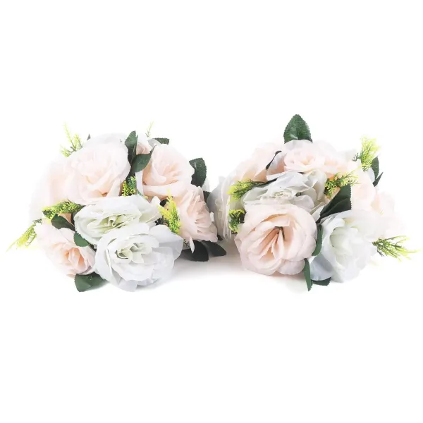 Champagne + witte kleur bruidsboeketten nep kunstmatige rozenbloem bruiloft bloemen met strass steentjes