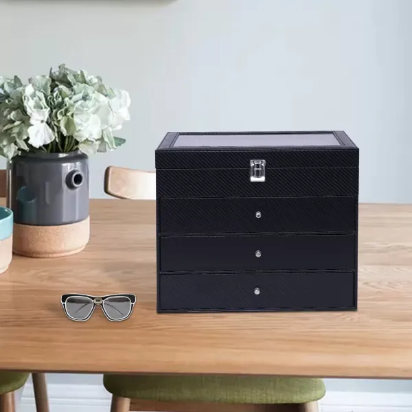 Bril Zonnebril Zonnebril Box Dienblad Display Showcase Organizer Sieradenbakje met deksel