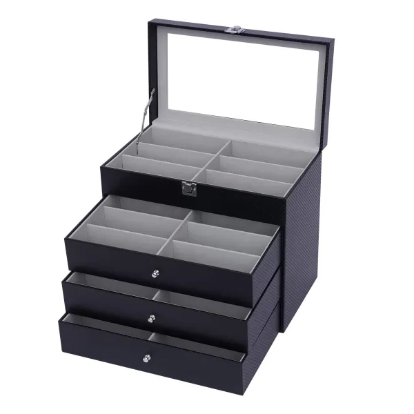 Bril Zonnebril Zonnebril Box Dienblad Display Showcase Organizer Sieradenbakje met deksel