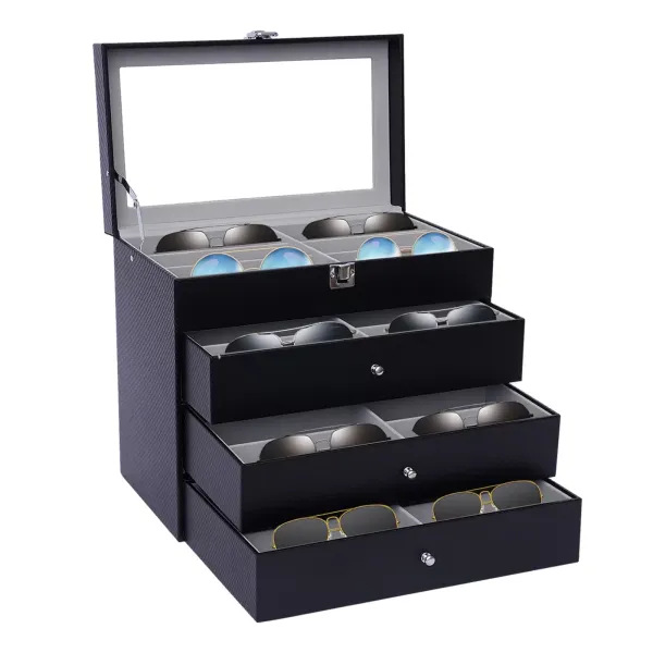 Bril Zonnebril Zonnebril Box Dienblad Display Showcase Organizer Sieradenbakje met deksel