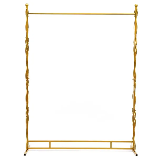 205cm elegante vintage metalen bruiloft kapstok met schoenenrek voor trouwjurk (goud)