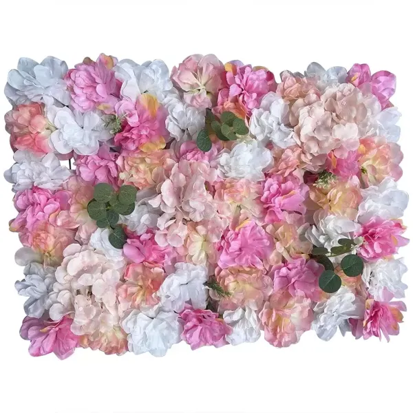 CNCEST 6 stuks plantenbloemmuur roze paars dahlia + hortensia + doe-het-zelf bruiloftswegachtergrond
