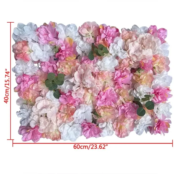 CNCEST 6 stuks plantenbloemmuur roze paars dahlia + hortensia + doe-het-zelf bruiloftswegachtergrond
