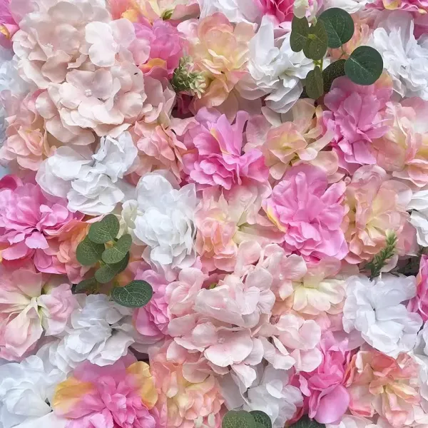 CNCEST 6 stuks plantenbloemmuur roze paars dahlia + hortensia + doe-het-zelf bruiloftswegachtergrond