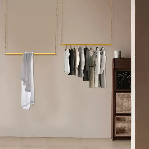 2-delig kledingrek - Goud - Verstelbare hoogte - 120 cm