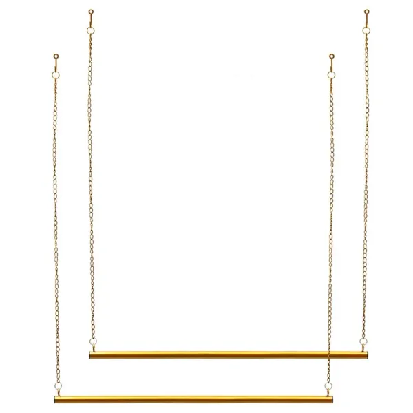 2-delig kledingrek - Goud - Verstelbare hoogte - 120 cm