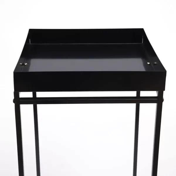 Set van 3 vierkante metalen bloemenstandaards, bruiloftsdecoratie, matzwart