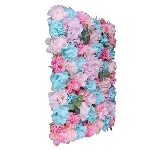 12Hortensia en roos kunstbloem wandpaneel, nep kunstbloem wandpanelen