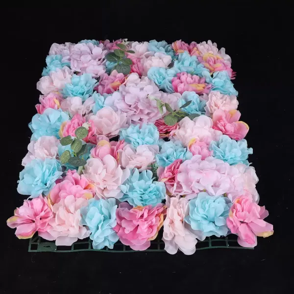 12Hortensia en roos kunstbloem wandpaneel, nep kunstbloem wandpanelen