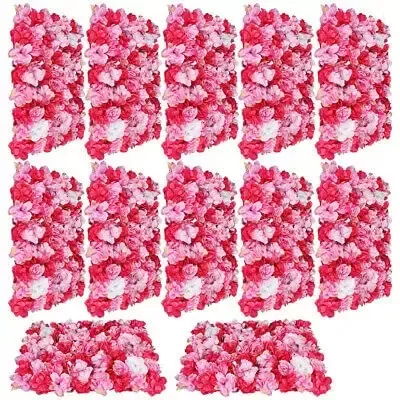 Set van 12 bloemenwanden - trouwwanddecoratie - 40 x 60 cm - zijden rozen