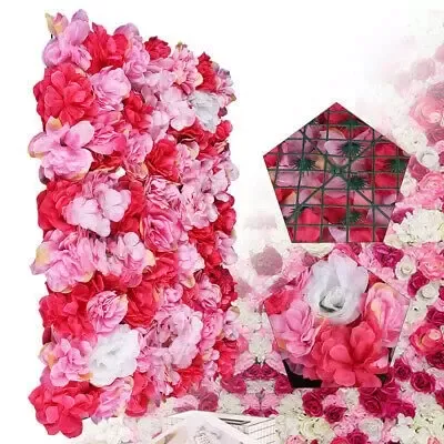Set van 12 bloemenwanden - trouwwanddecoratie - 40 x 60 cm - zijden rozen