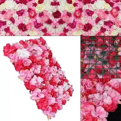 Set van 12 bloemenwanden - trouwwanddecoratie - 40 x 60 cm - zijden rozen