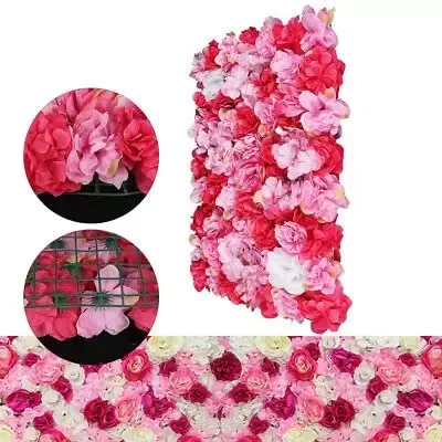 Set van 12 bloemenwanden - trouwwanddecoratie - 40 x 60 cm - zijden rozen