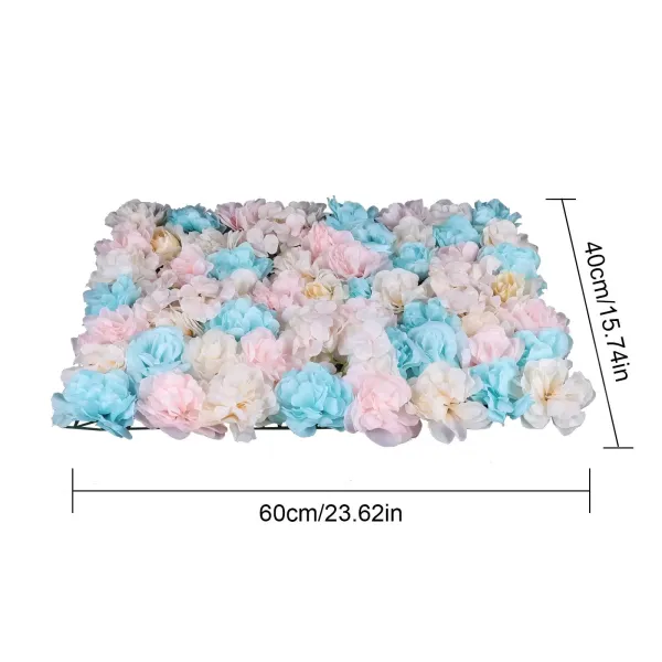 12 stuks nep-muurzijden bloemen, kunstbloemen, wanddecoratie, blauw en roze 12 stuks nep-muurzijden bloemen, kunstbloemen, wanddecoratie, blauw en roze