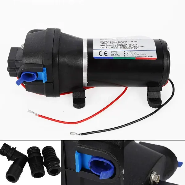 Perswaterpomp - 12V - 17L/min - voor algemene watertransmissie - Sproeipomp - Klein regensysteem Perswaterpomp - 12V - 17L/min - voor algemene watertransmissie - Sproeipomp - Klein regensysteem