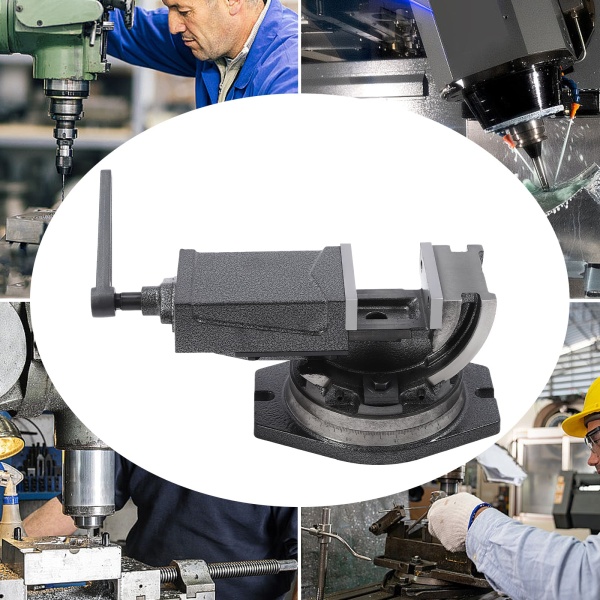 100 mm bankschroef - Hoge precisie - Kantelbaar 90° - Draaibare voet - Tafelbankschroef