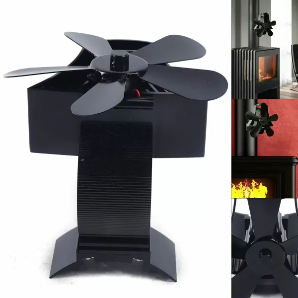 Kachelventilator zonder elektriciteit, geen geluid, open haardventilator, roterende ventilator met 5 bladen