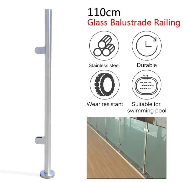 304 roestvrijstalen balustradepaal - 110 cm 304 roestvrijstalen balustradepaal - 110 cm