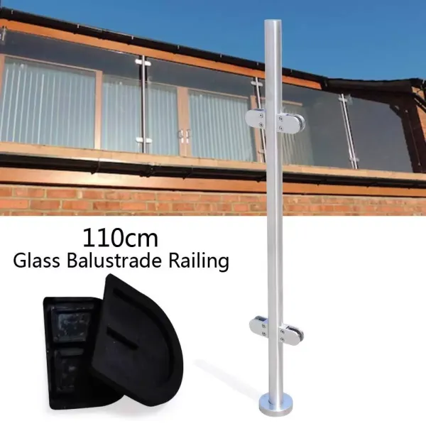 316 roestvrijstalen relingpaal 110 cm Premium hekwerk met glasklemmen toepasbaar 8-12 mm 316 roestvrijstalen relingpaal 110 cm Premium hekwerk met glasklemmen toepasbaar 8-12 mm