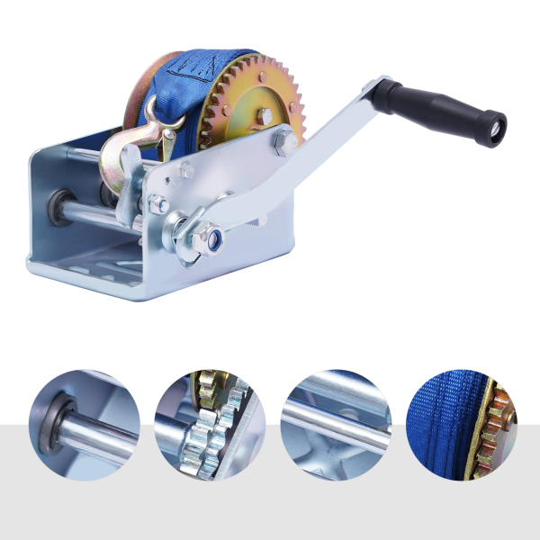 Handmatige kabellier Kabellier met blauwe kabel reddingslier (10 m, 2500 lbs)