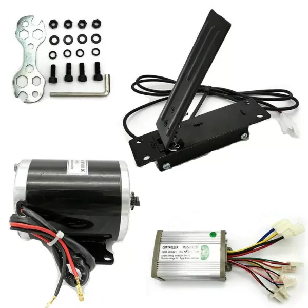 36V DC 800W elektrische borstelmotor ombouwset voor Gokart E-bike met voetpedaal en controller