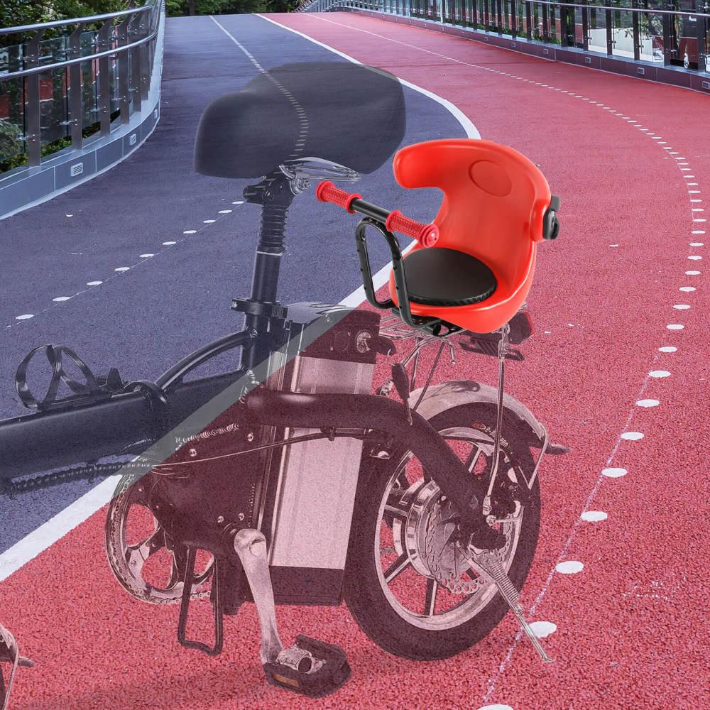 Kinderfietsstoeltje met pedaal en handgreep - comfortabel fietsstoeltje voor dames en heren