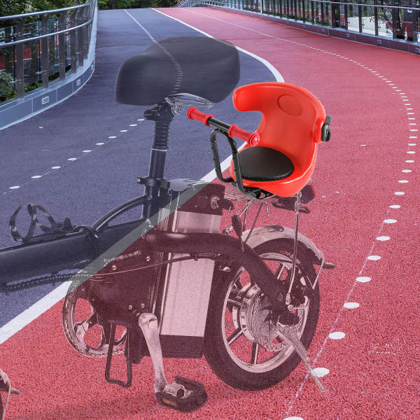 Kinderfietsstoeltje met pedaal en handgreep - comfortabel fietsstoeltje voor dames en heren