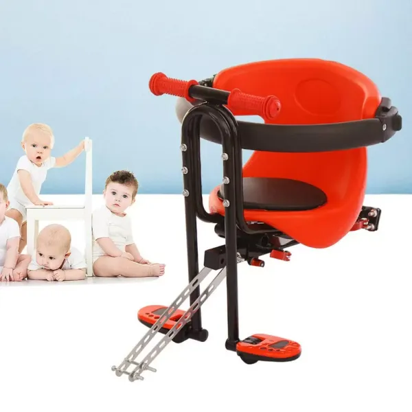 Kinderfietsstoeltje met pedaal en handgreep - comfortabel fietsstoeltje voor dames en heren